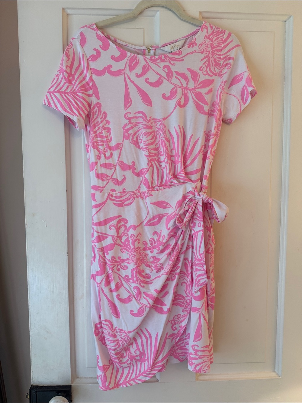 Lilly Pulitzer Pink & White Floral Wrap Midi Skort